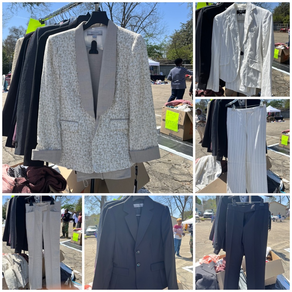 3 suits! 1 new with tags. 1 new w/o tags. 1 with twice in very good condition.